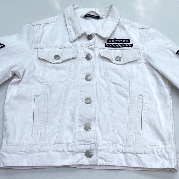 Tokyo Talkies White Patchwork Denim Jacket - Picture 13 of 16